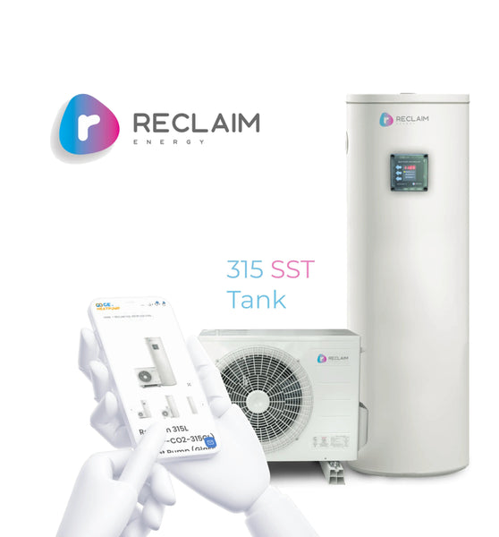 Reclaim 315L (REHP-CO2-315SST) Heat Pump (Stainless Steel Tank) with V2 Controller - GoGetaHeatPump